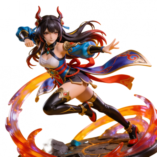 Horned Ancient Style Warrior Action Statue（8–12 cm）