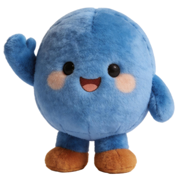 Waving Blue Happy Plush Toy(24 Inches)